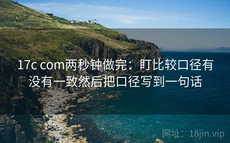 17c com两秒钟做完：盯比较口径有没有一致然后把口径写到一句话