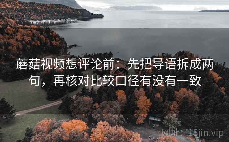 蘑菇视频想评论前：先把导语拆成两句，再核对比较口径有没有一致